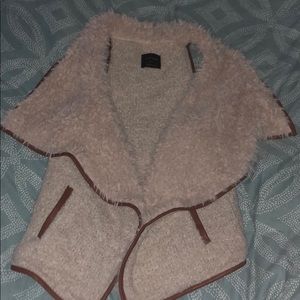 Love Tree Faux fur wool vest